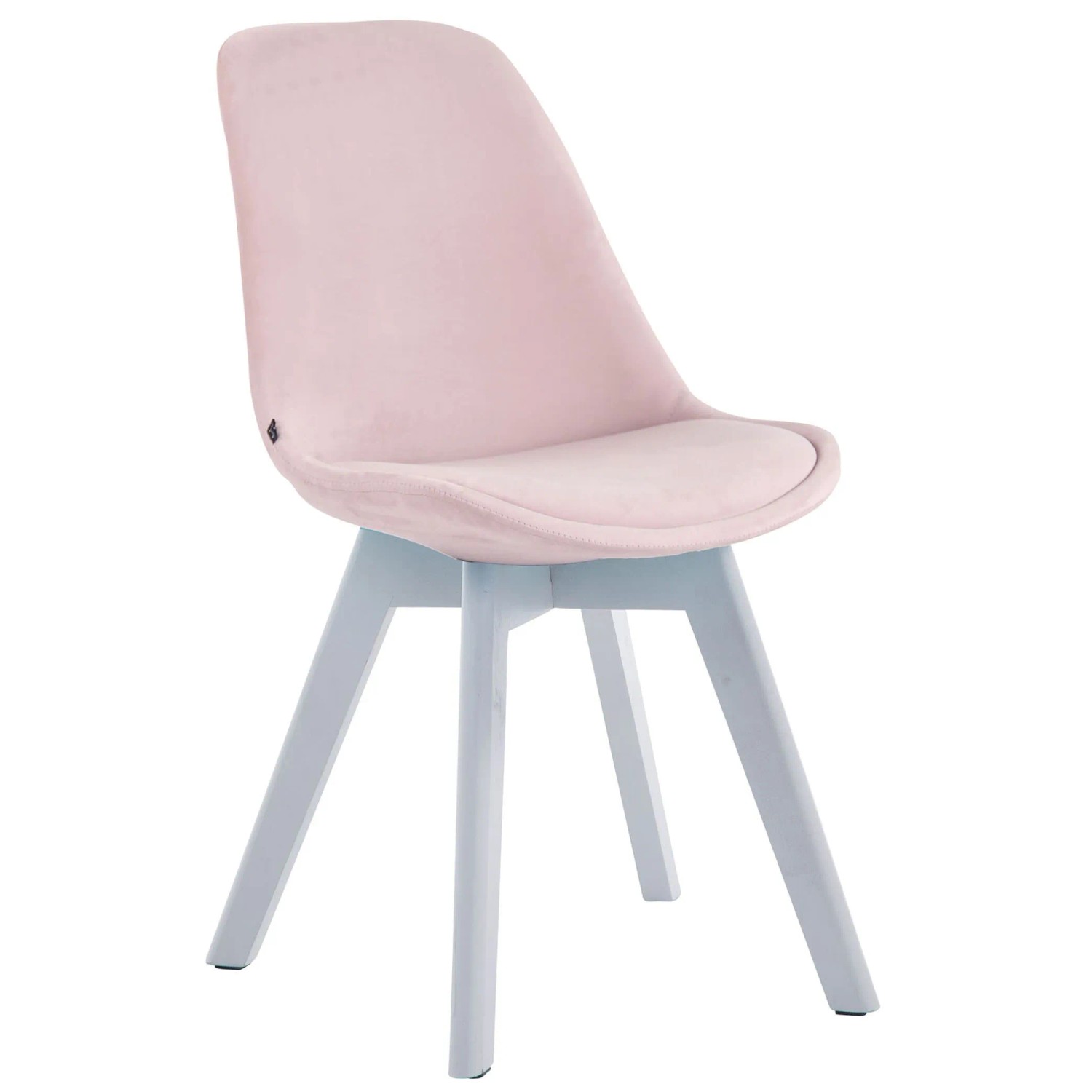 DELUKE Besucherstuhl LAGOS Samt Pink 48x55x84cm Weiß Konferenzstuhl Wartezimmerstuhl Bürostuhl
