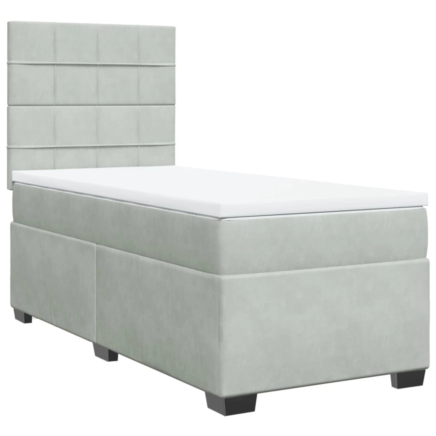 vidaXL Boxspringbett mit Matratze Hellgrau 80x200 cm Samt2103227 günstig online kaufen