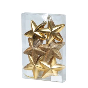 Marelida Christbaumschmuck Sterne Weihnachtsbaumschmuck Bruchfest Gold 6St Kunststoff