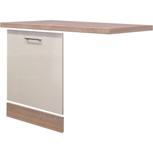 Flex-Well Geschirrspüler-Paket Orlando in Kaschmir-Eiche mit Arbeitsplatte und Sockelblende.