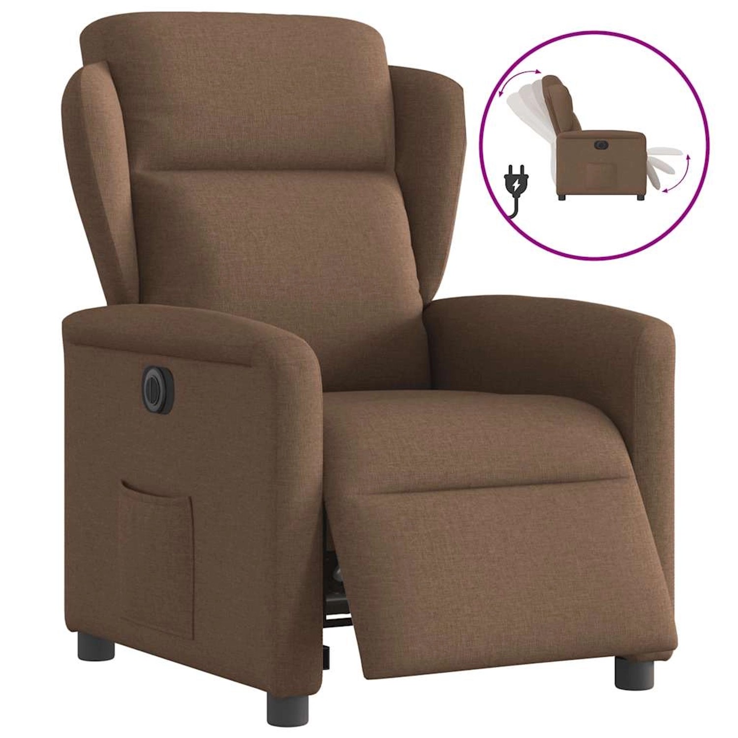 vidaXL Relaxsessel Elektrisch Braun Stoff 3303118 günstig online kaufen