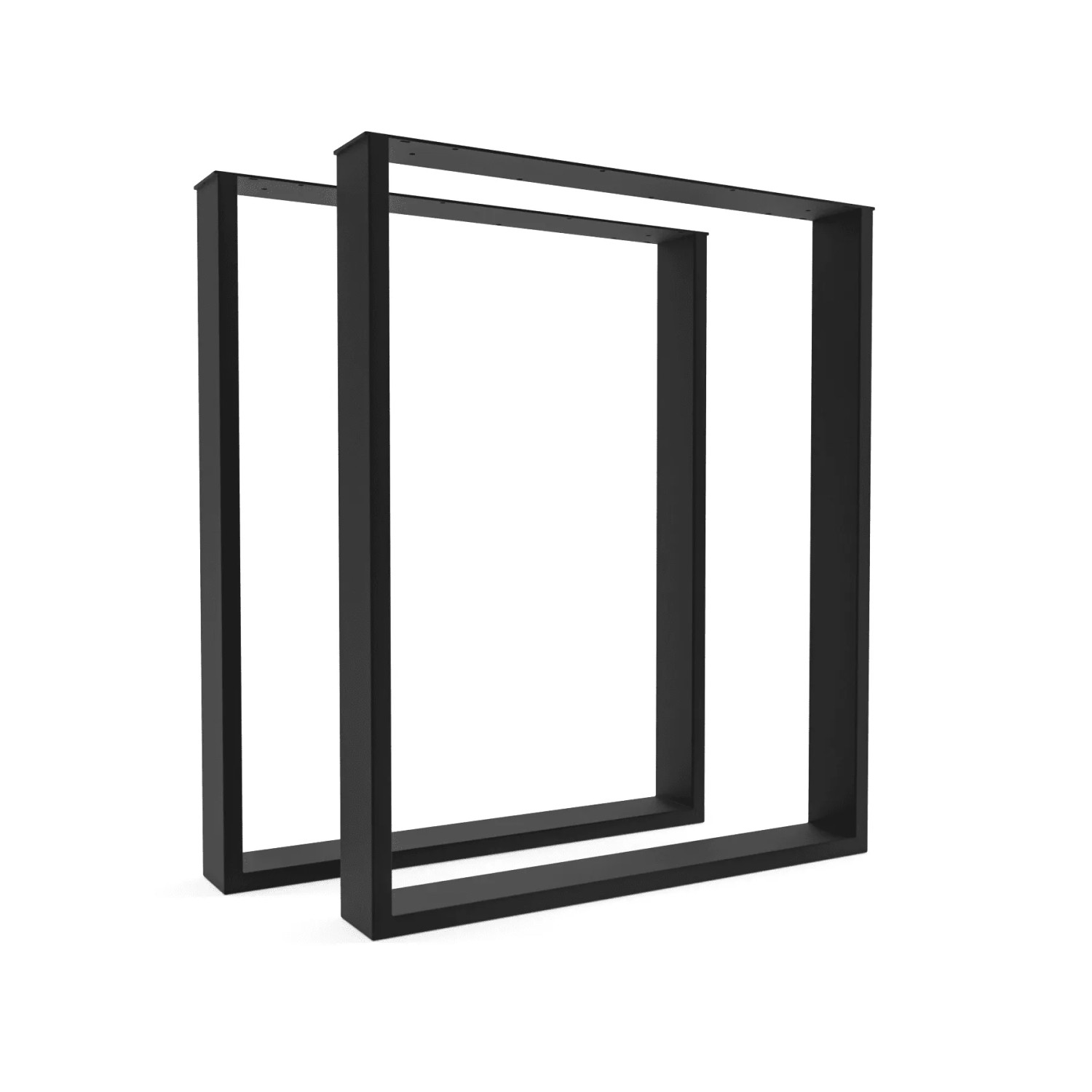 HEVVA Tischbeine BASEL 60 cm Tief 72 cm Höhe 2er Set Schwarz
