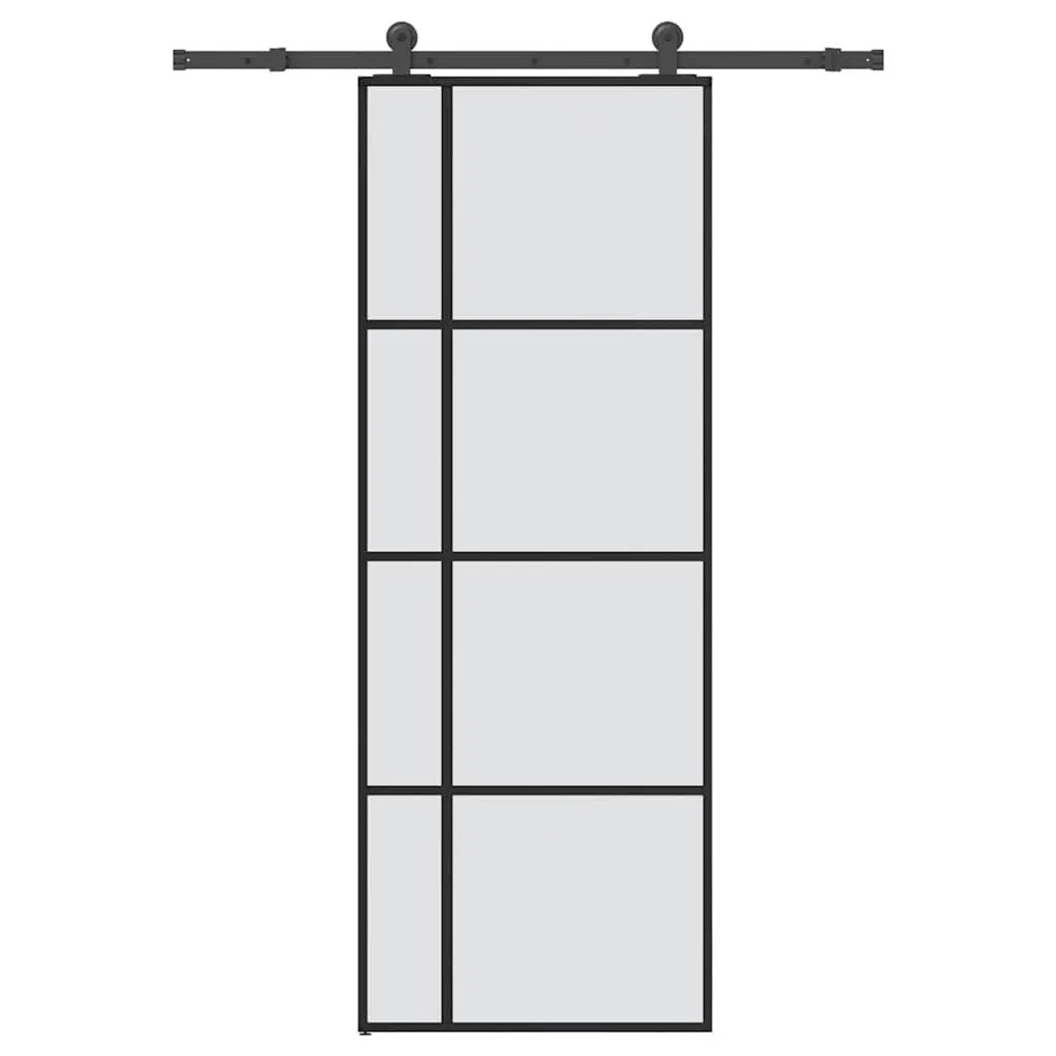 vidaXL Schiebetür mit Beschlag 76x205 cm ESG-Glas & Aluminium 3332910 günstig online kaufen