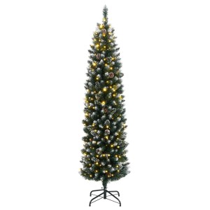 vidaXL Künstlicher Weihnachtsbaum Schlank 150 LEDs 150 cm 3315779