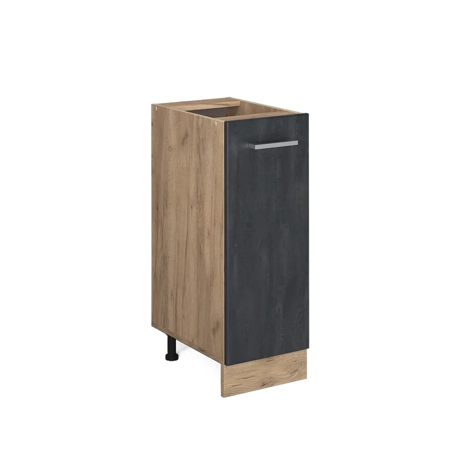 Vicco Apothekerschrank R-Line Schwarz Beton/Goldkraft Eiche 30 cm ohne Arbeitsplatte