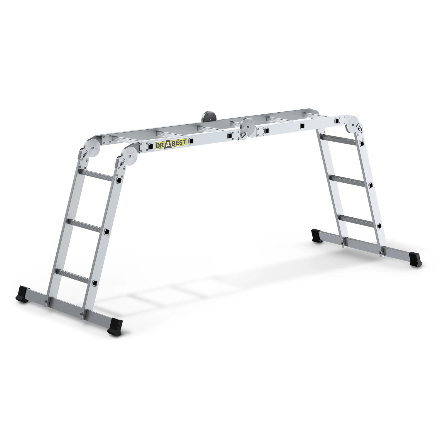 DRABEST Multifunktionsleiter 4x3 Sprossen Aus Aluminium