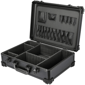 HMF 15702-02 Werkzeugkoffer Leer Werkzeugkasten Groß Individuelle Fachaufteilung 46 x 33 x 15 cm