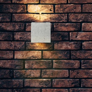 Lucande LED Beton Wandleuchte Außen Riak 9619102 Modern in Alu aus Beton 2-flammig Badezimmerleuchte