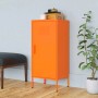 Orangefarbener Büroschrank aus Stahl (vidaXL), 42,5x35x101,5 cm, mit Tür und Füßen.