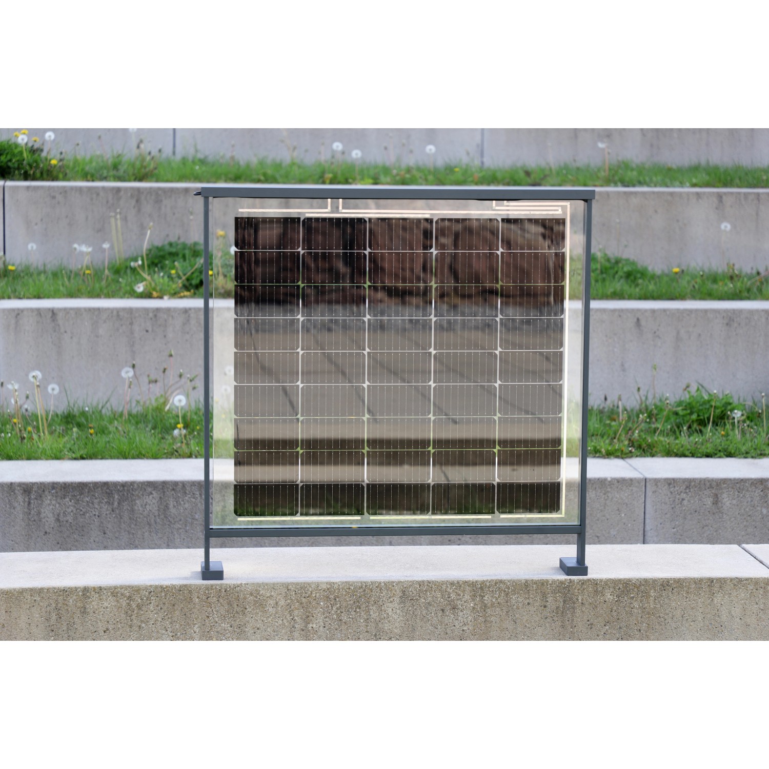 Dieda Linus Geländer Füllung mit Solarzelle, 100x100 cm, Anthrazit.