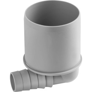 Airfit Schlauchwinkel DN 50, 90-Grad-Winkel aus grauem Kunststoff für HT-Rohrleitungen.