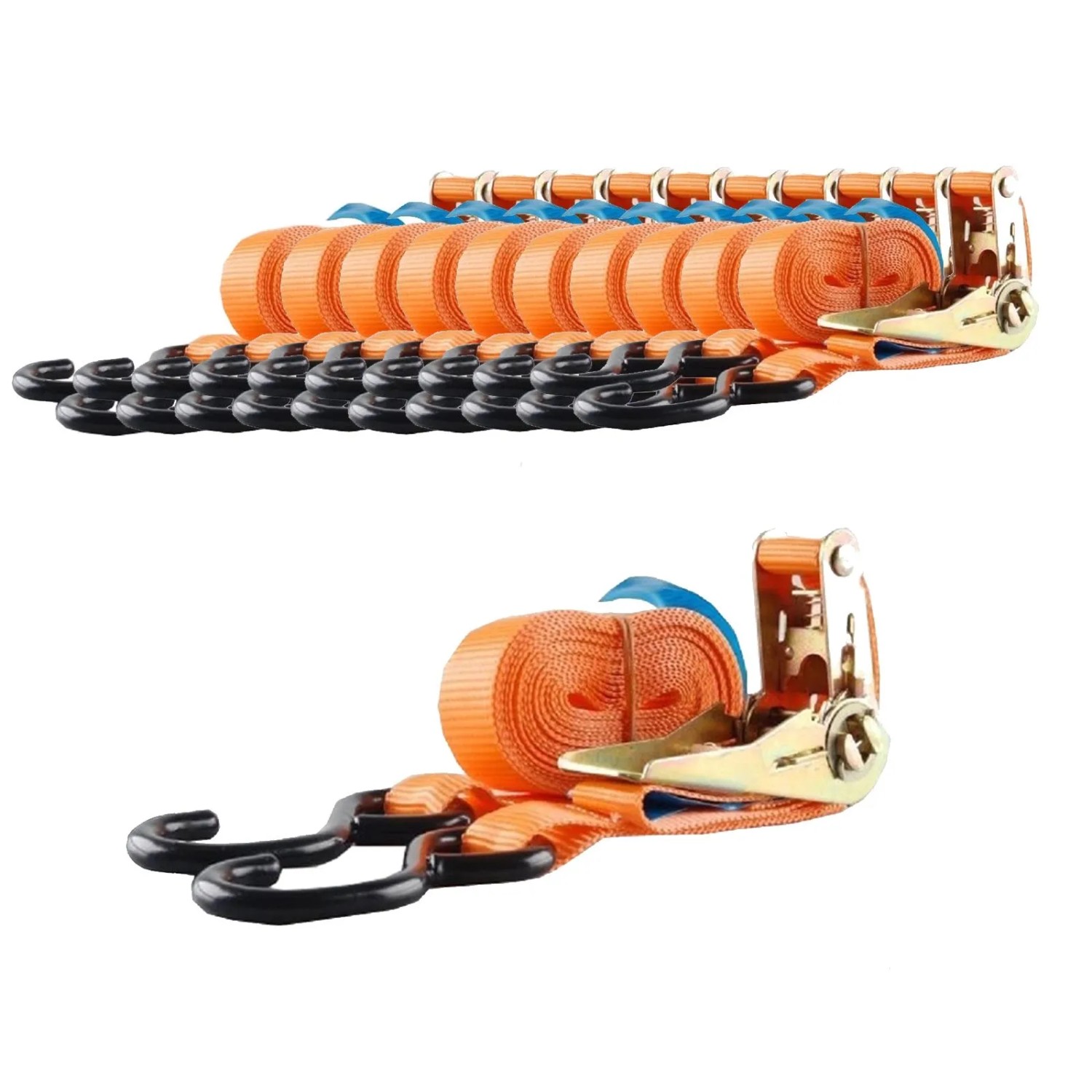 TRUTZHOLM 10x Spanngurt Ratschen 2 Teilig 5m 800kg 0,8t Orange
