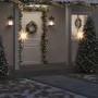 Weißer, faltbarer LED-Weihnachtsstern (57 cm) mit Erdspieß als Weihnachtsdekoration.
