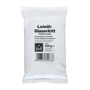 Leinöl-Glaserkitt, beige, 500g, für Fensterreparaturen und Einfachverglasung.