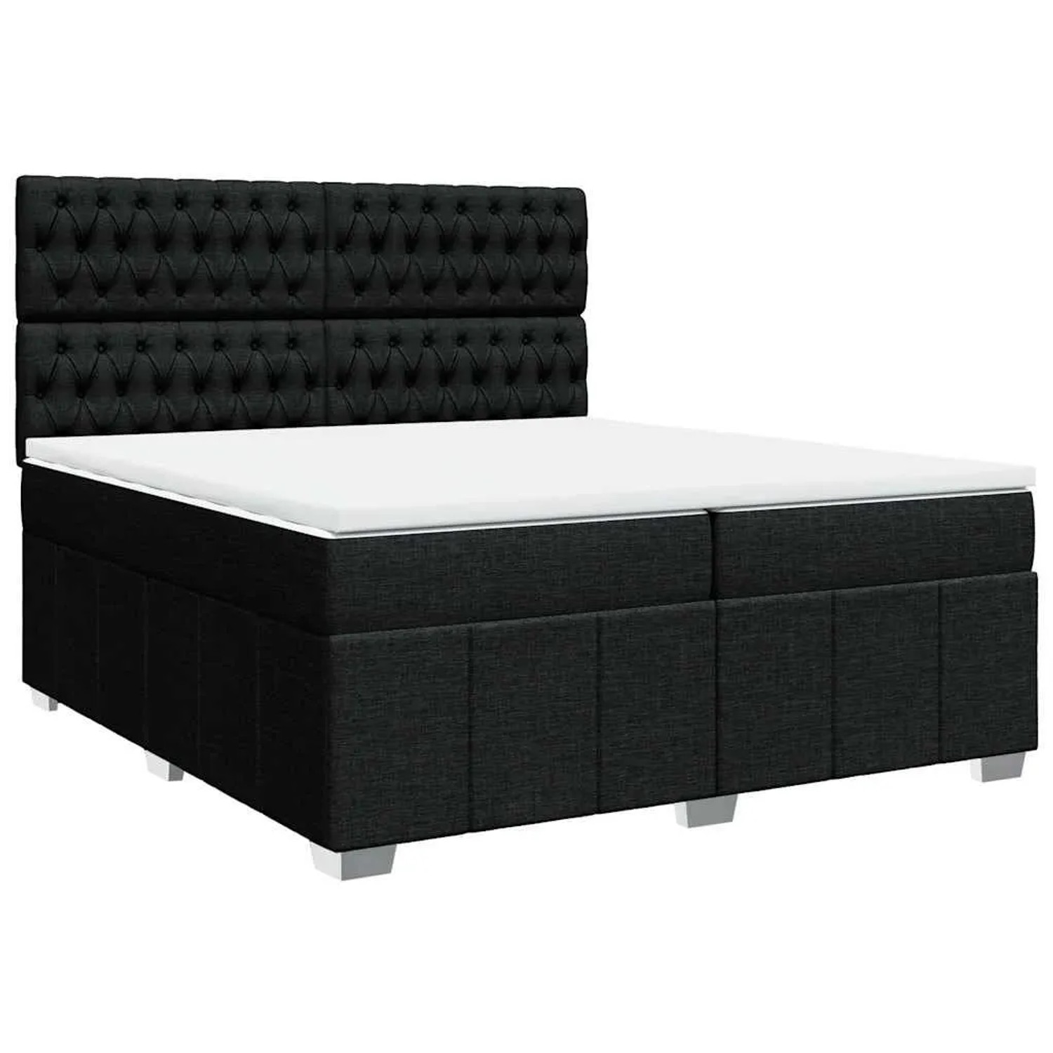 vidaXL Boxspringbett mit Matratze Schwarz 200x200 cm Stoff 3294084 günstig online kaufen