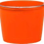 Oranger, kranbarer Baueimer (20 l) aus Kunststoff mit Metallbügel für den Profi-Einsatz.