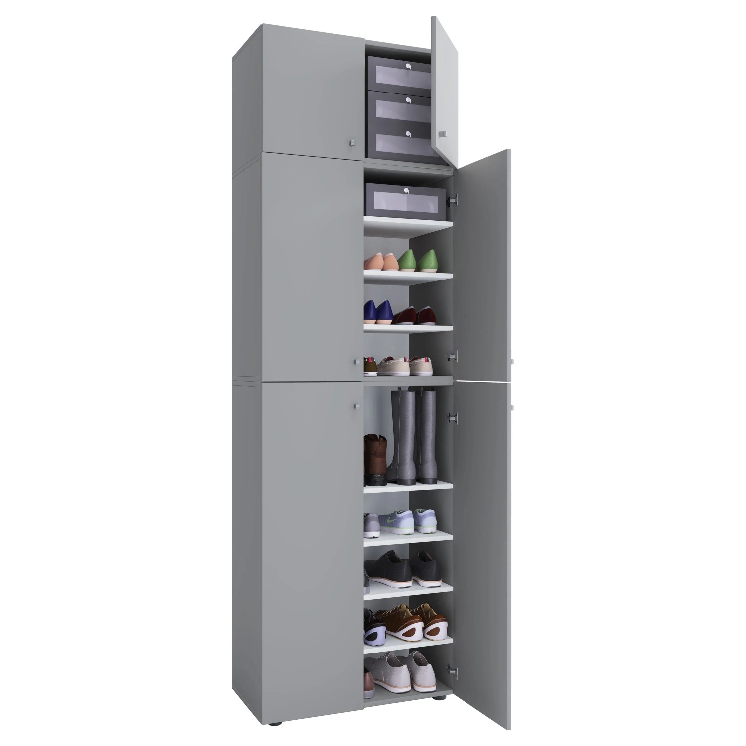 VCM Schuhschrank Lona Grau