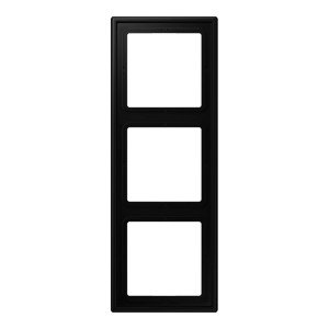 Jung Abdeckrahmen 3-fach, graphitschwarz matt, für senkrechte/waagerechte Montage.