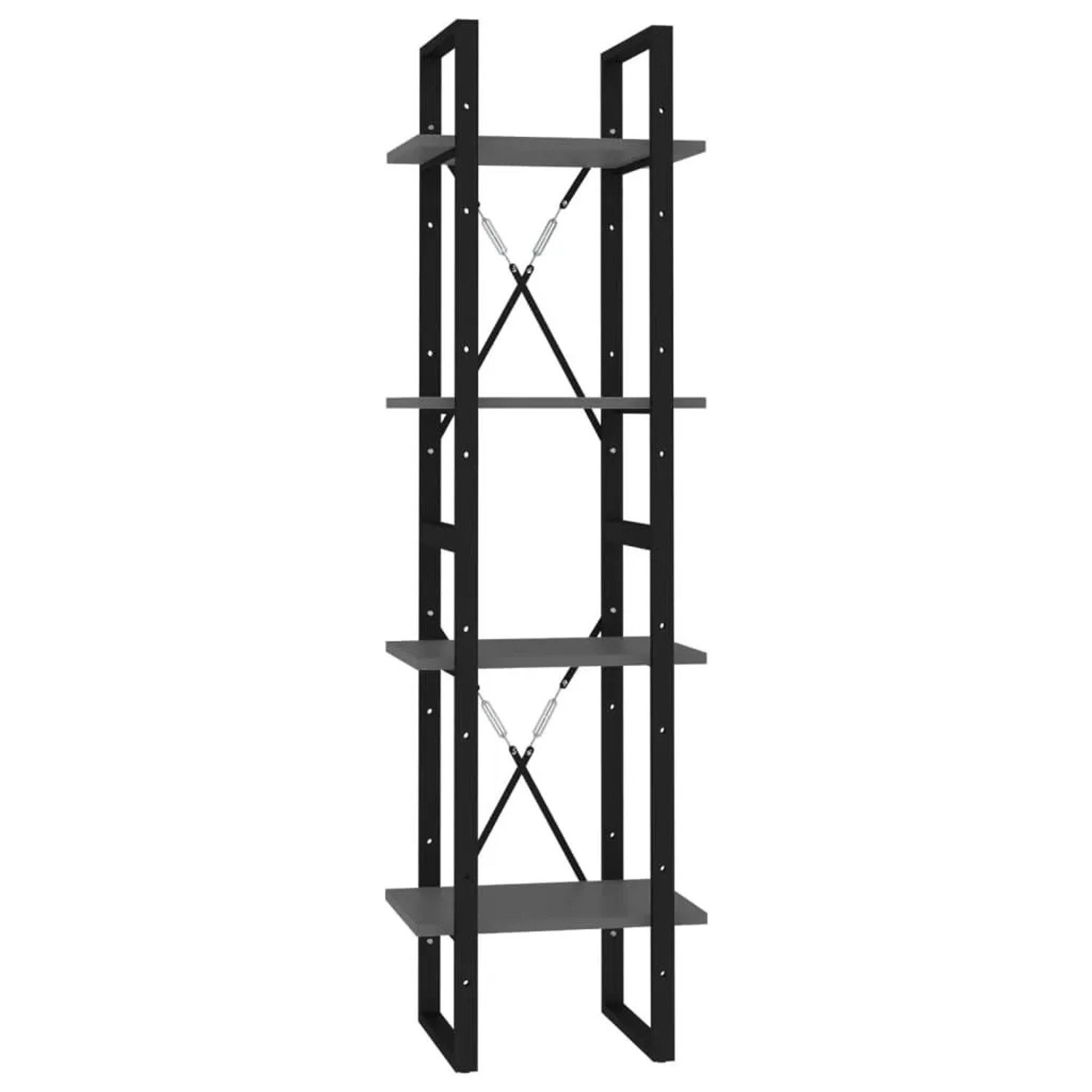 vidaXL Bücherregal 4 Fächer Grau 40x30x140 cm Holzwerkstoff 806419 günstig online kaufen