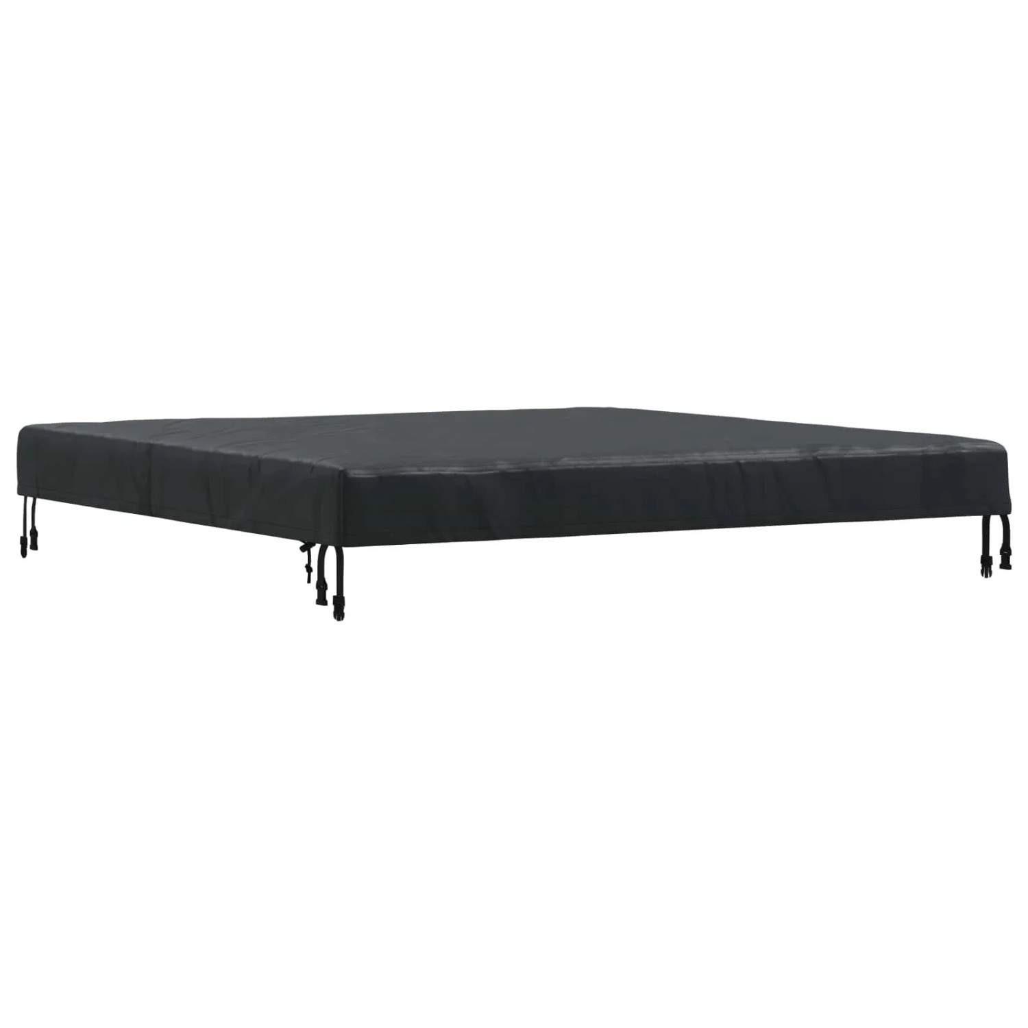 Schwarze, quadratische vidaXL Tischdecke aus wasserfestem Stoff, 122x122 cm, mit Kordelzug. Für Tische innen & außen.