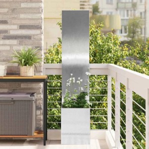 vidaXL Garten Sichtschutz-Leinwand Silber 32 x 140 cm Edelstahl 876375