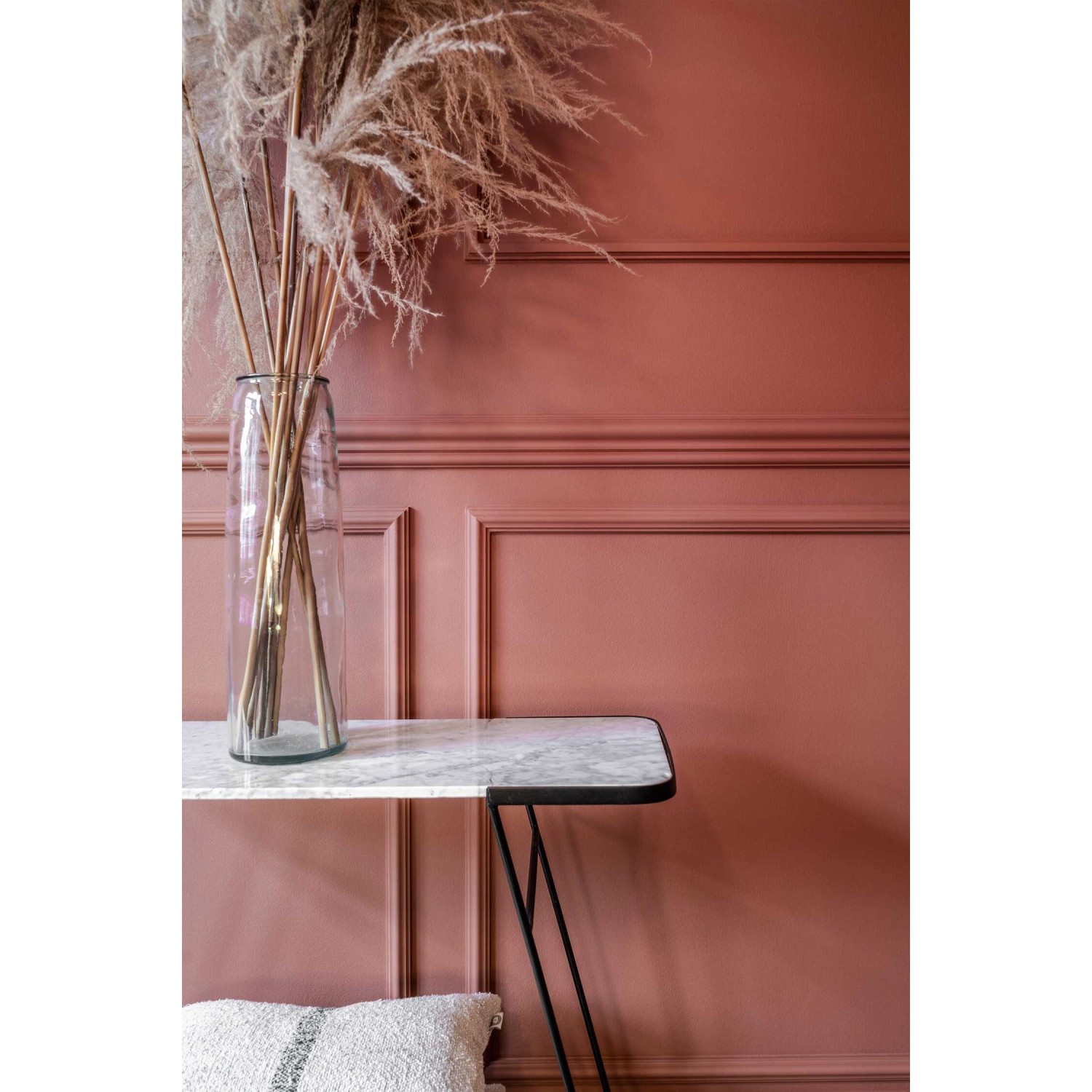 Wandgestaltung mit NOEL & MARQUET NMC Z13-Box ARSTYL Stuckleisten, Farbe Rosa.