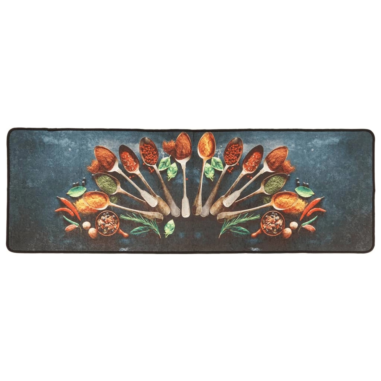 vidaXL Teppich Küchenteppich Mehrfarbig 60x180 cm Waschbar Rutschfest, Rech günstig online kaufen