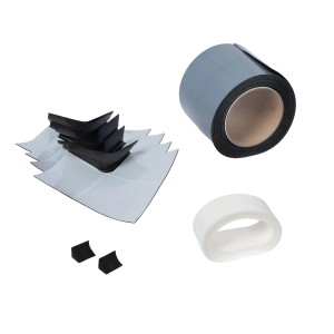Schulte Abdichtset Ergänzung für bodengleiche Dusche: Dichtband, Dichtecken, Vliesstreifen, Eckformstücke.
