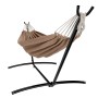 Braune Garmio Hängematte Venedig mit Gestell und Tragetasche, wetterfest bis 200 kg.