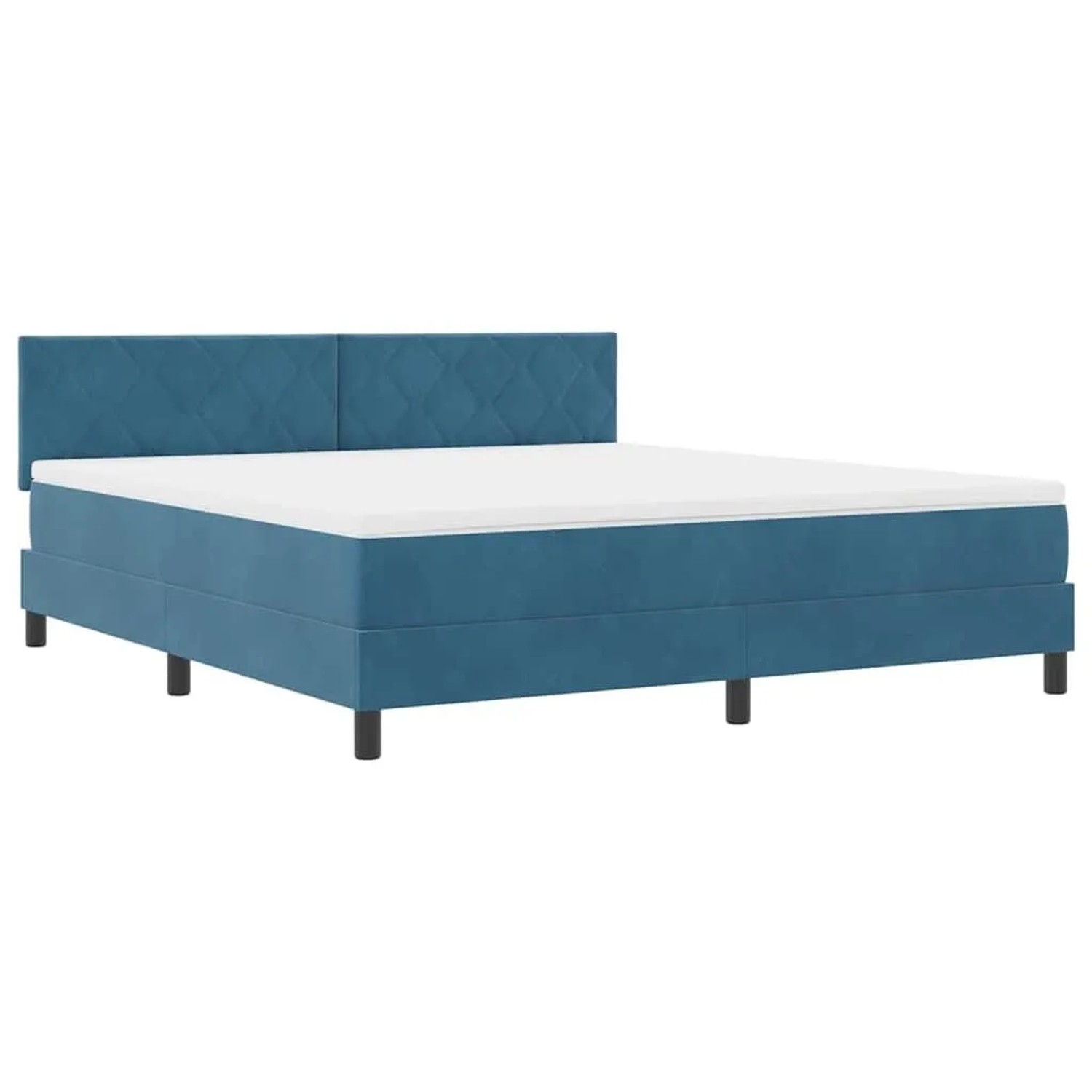vidaXL Boxspringbett mit Matratze Dunkelblau 180 x 200 cm Stoff 3339258