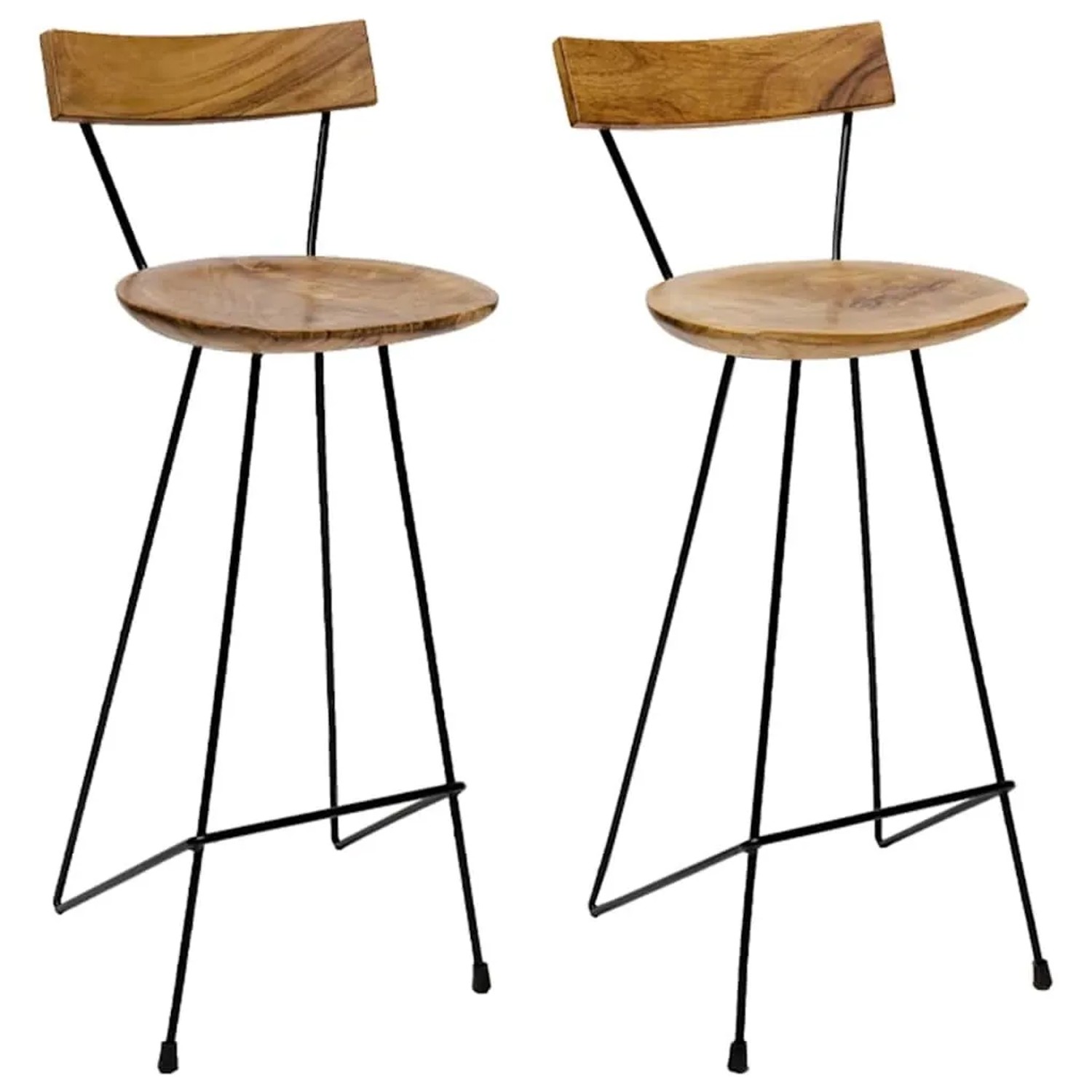 vidaXL Barhocker 2 Stk Massivholz Teak 285205