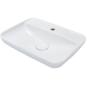 Fackelmann Aufsatzwaschbecken Hype 2.0, 60 cm, Weiß, Keramik, mit Permanentablauf.