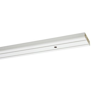 Weiße, 2-läufige Gardinia Vorhangschiene GE2, 180 cm lang, mit vorgebohrten Löchern.