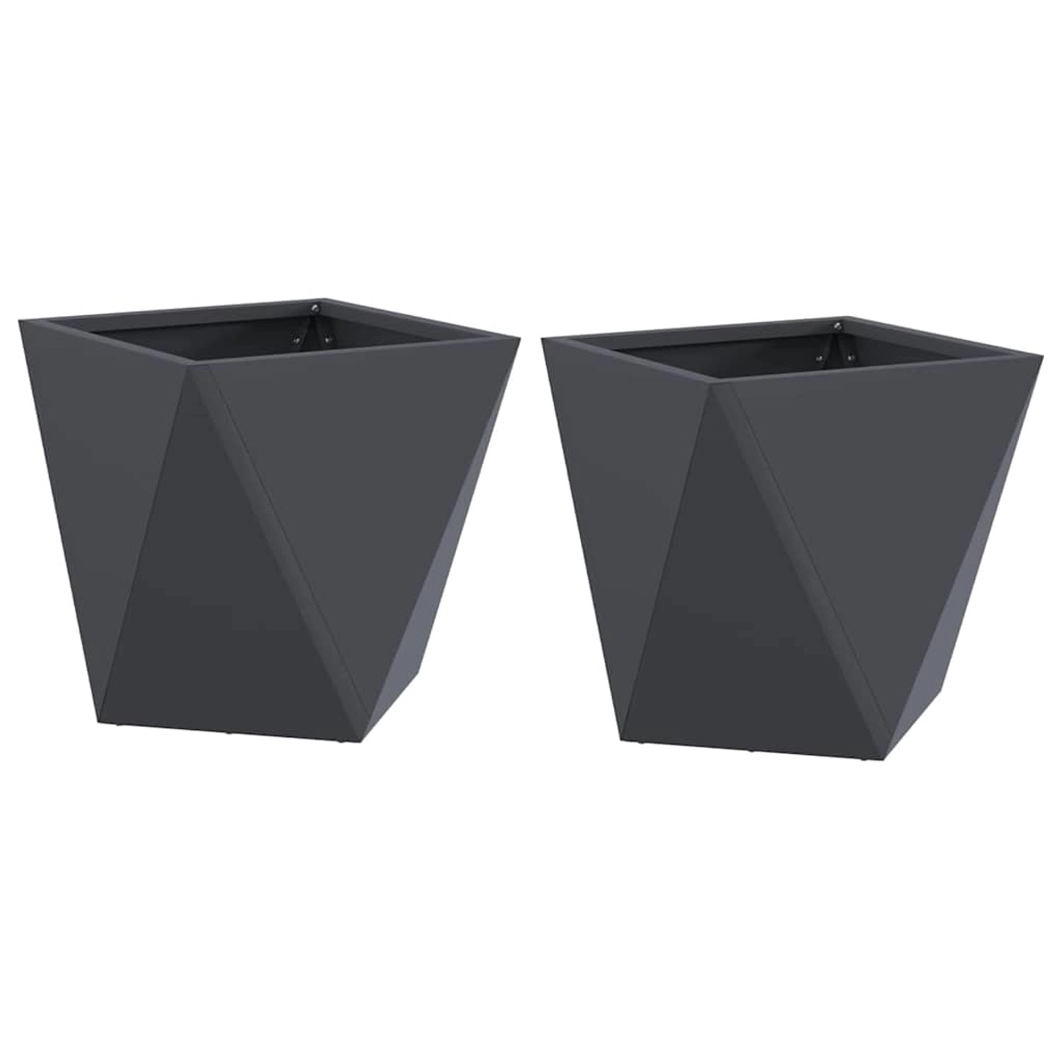 vidaXL Pflanzkübel 2 Stk Anthrazit 30 x 30 x 30 cm Stahl 883813 günstig online kaufen