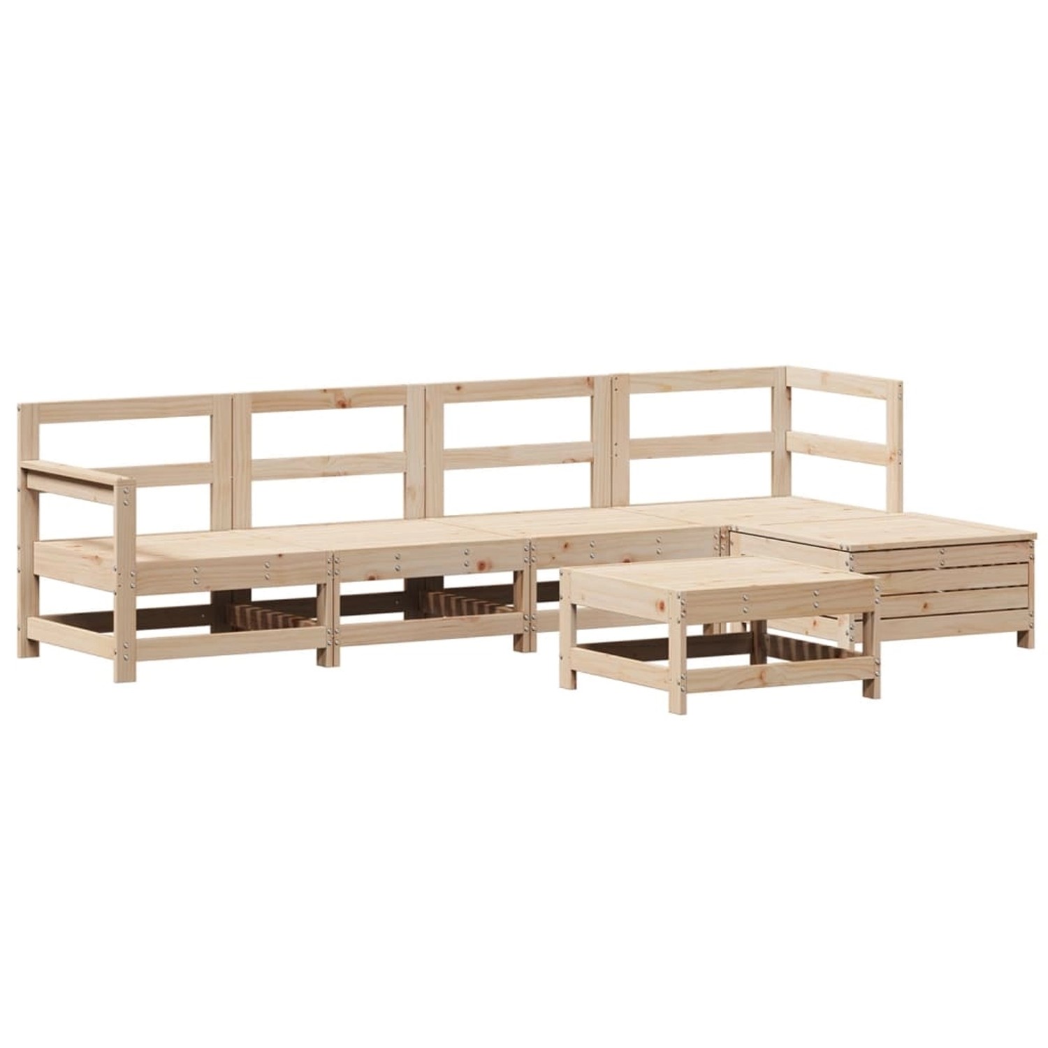 vidaXL 6-Tlg Garten-Sofagarnitur Massivholz Kiefer 3250960 günstig online kaufen