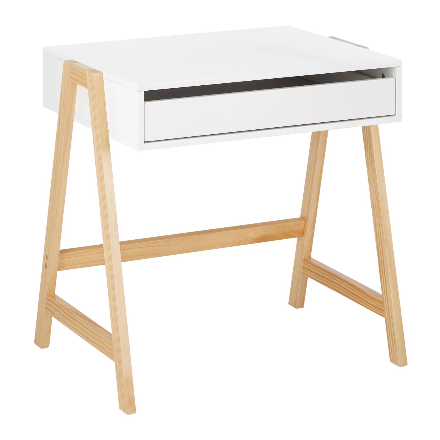 Bessagi Kids Kindertisch Pino Weiß Echtholz/MDF ca. 60x45 cm