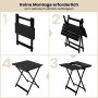 WOLTU Klapptisch, Campingtisch, Gartentisch, klappbar, aus Aluminium, in Schwarz, in verschiedenen Aufbaustufen.