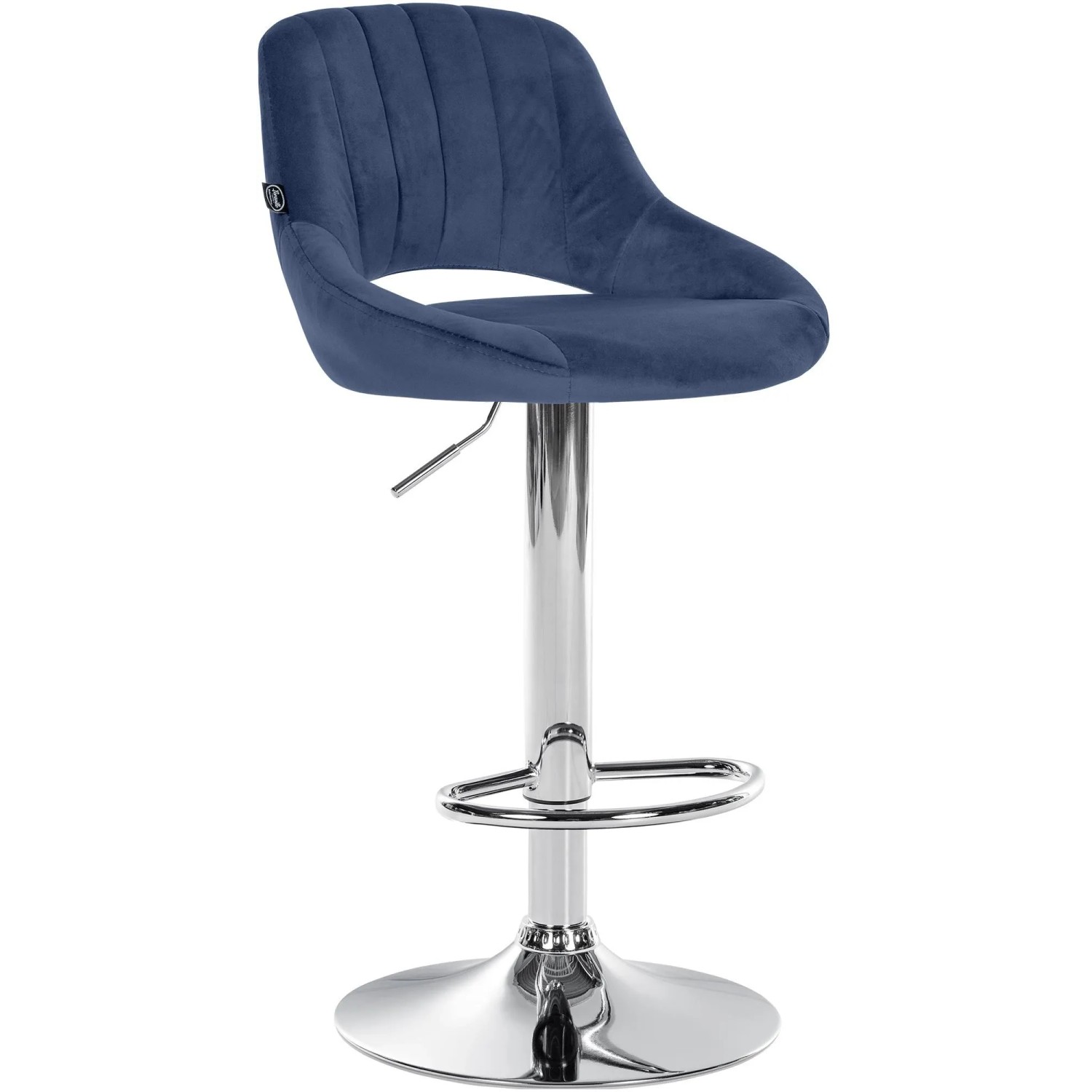 DELUKE Barhocker SEGAD Samt Blau 47x48x85cm Silber Barstuhl Mit Lehne Tresenhocker Tresenstuhl