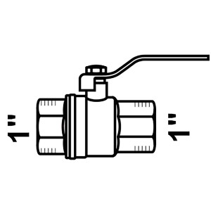 Kirchhoff Kugelhahn, 30,3 mm (1 IG), vernickelt, mit DIN-Gewinde für Sanitär und Heizung.