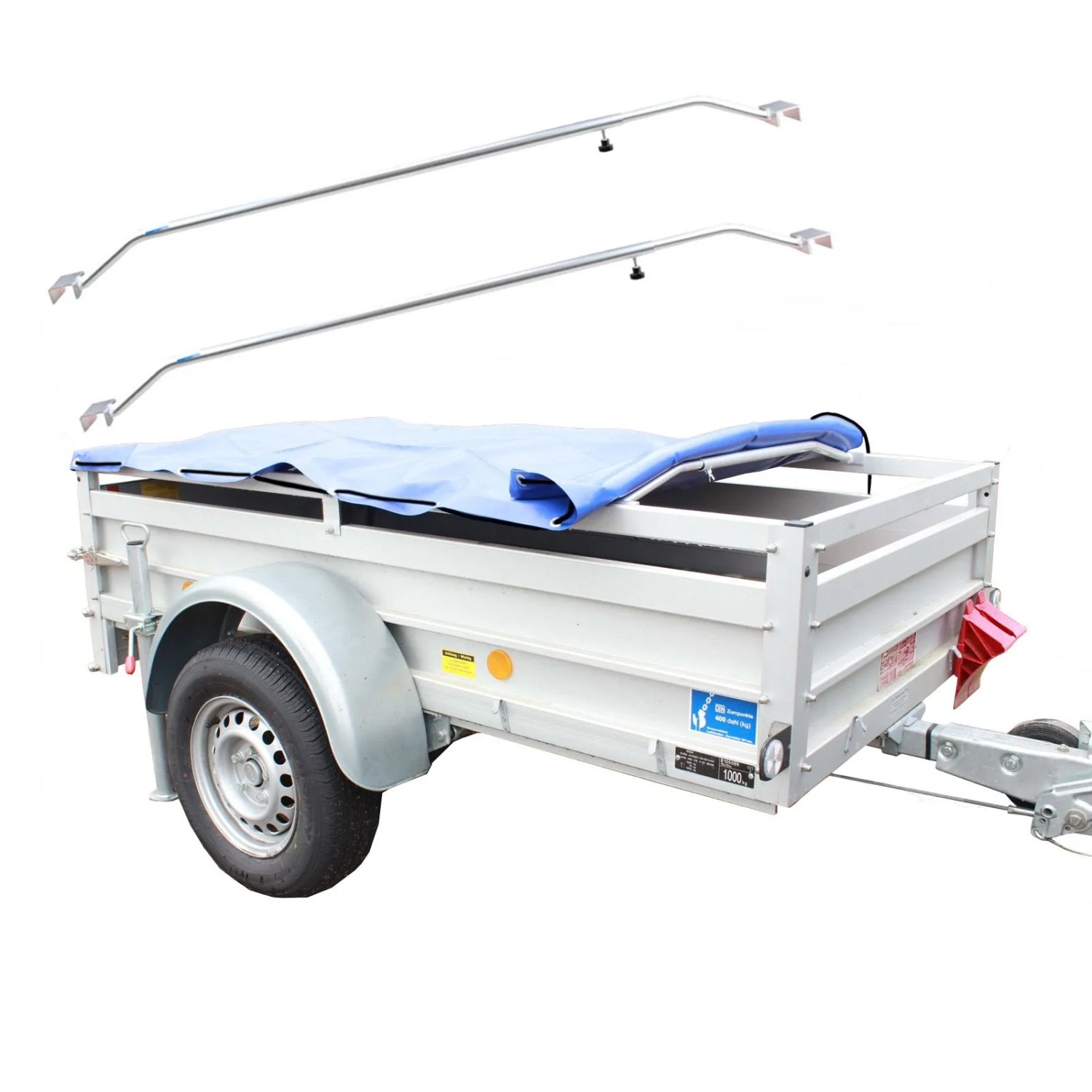 TRUTZHOLM Anhänger Flachplane Blau Mit Gummigurt 2575x1345x100mm Und 2 Alu Bügel