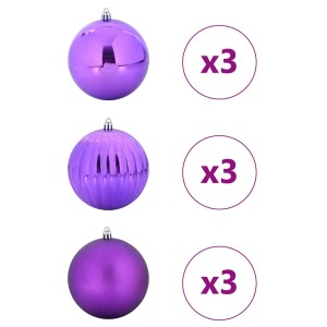vidaXL Weihnachtskugel-Set 9-Tlg Lila XL 42018878