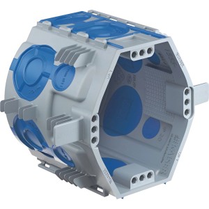 Kaiser Geräte-Verbindungsdose UP ECON Fix, Unterputzdose aus Kunststoff, grau/blau.