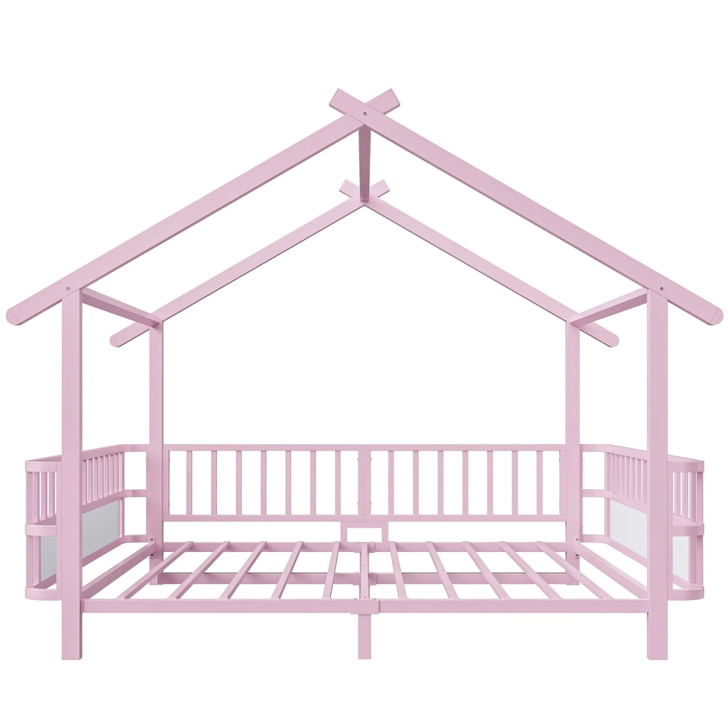Merax Hausbett Metall 140x200 cm Sicherheitsgitter Rosa