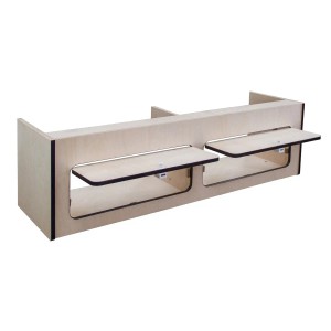 Monstershop Hängeschrank für Wohnwagen, 120cm, Birkensperrholz, mit zwei Türen und schwarzem Rand.