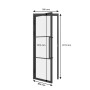 inova Loft Glastür 834x1972 mm DIN Links Komplettset mit Zarge und Griffstange, Maße