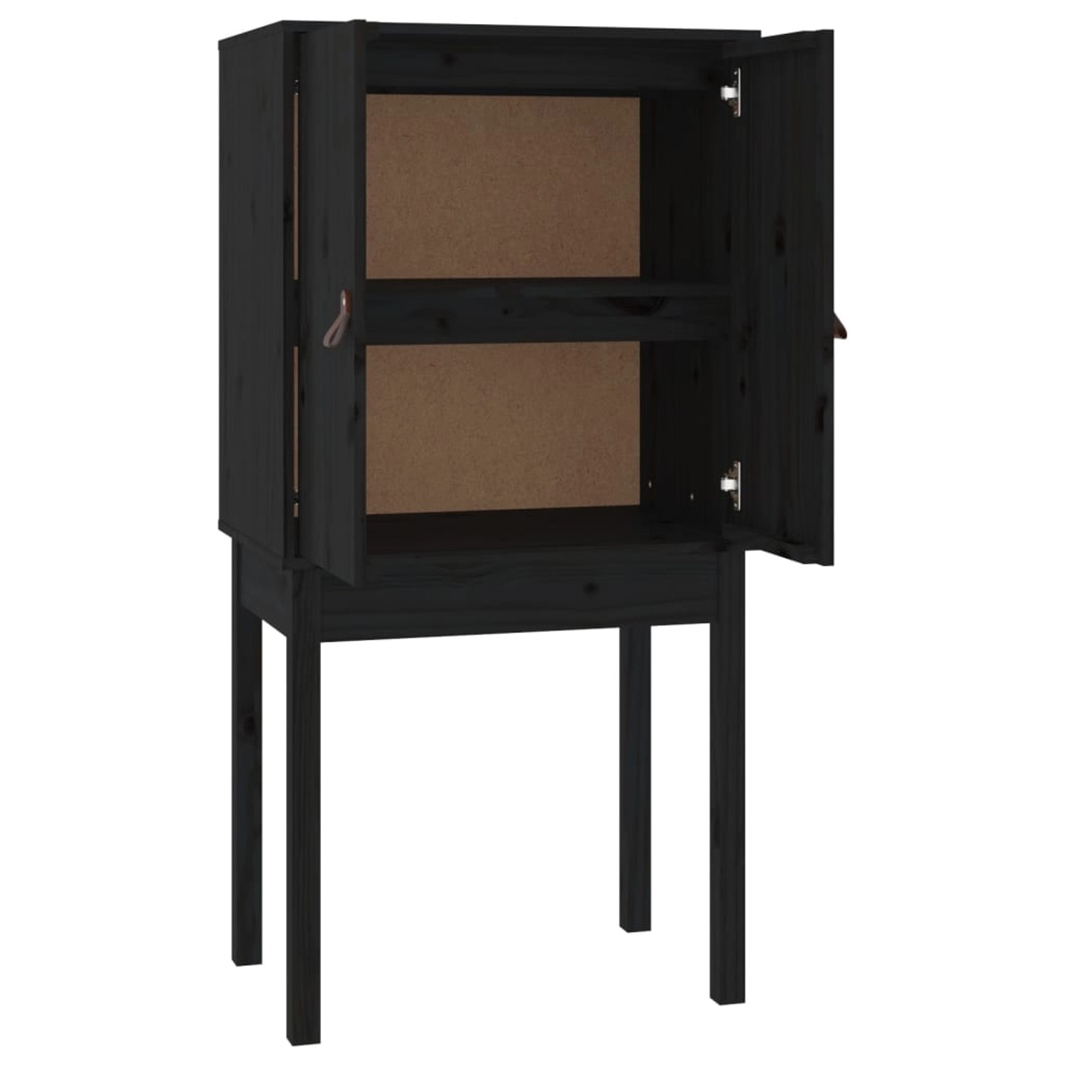 vidaXL Highboard Schwarz 60x40x120 cm Massivholz Kiefer 821748