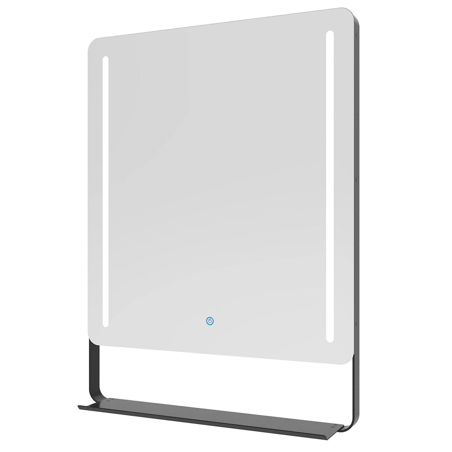 Aquabatos LED Badspiegel 50 x 70 cm Schwarzer Aluminiumrahmen Badezimmerspi günstig online kaufen