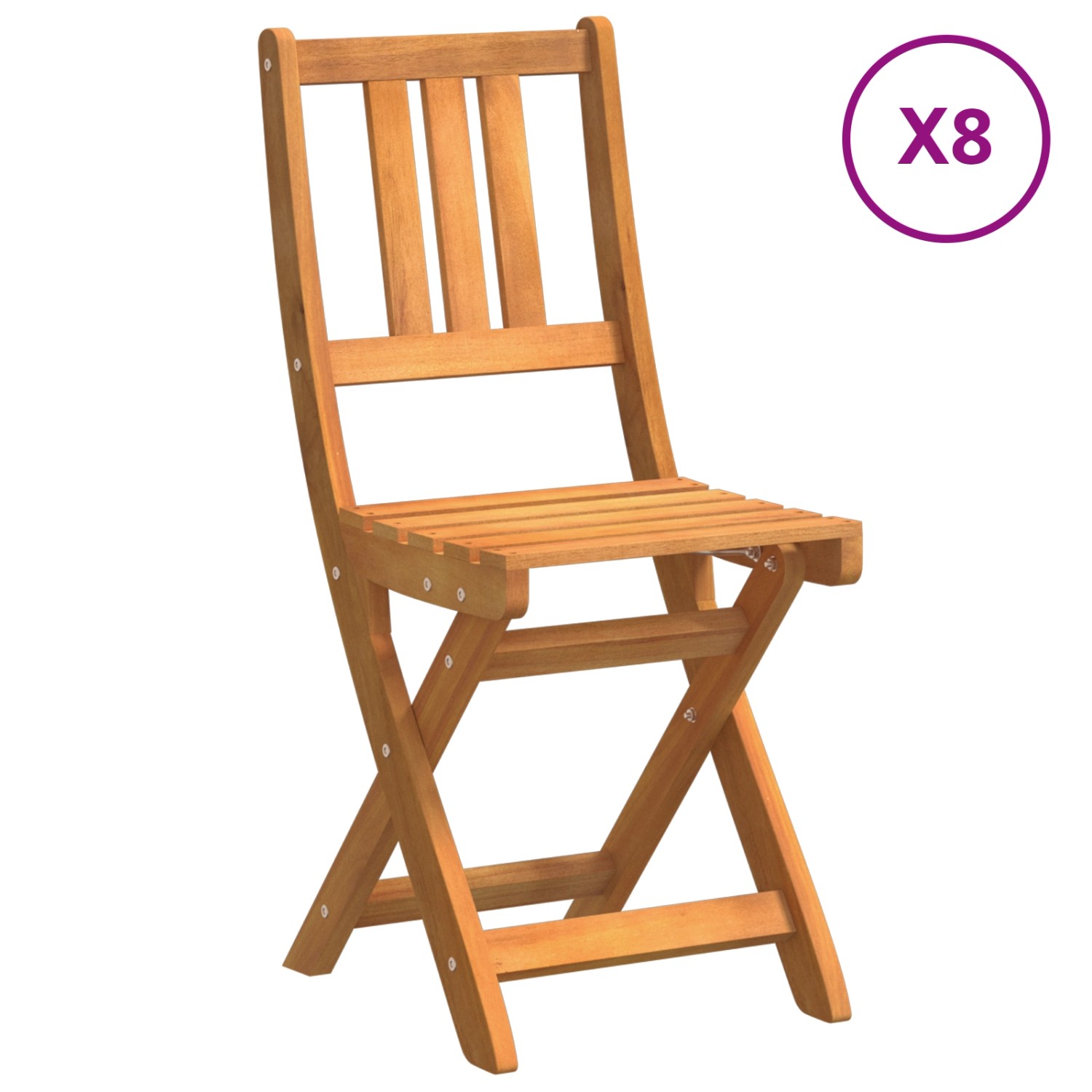vidaXL Faltende Gartenstühle 8 Stck 36x46x86 cm Massivholz Akazie 3324842