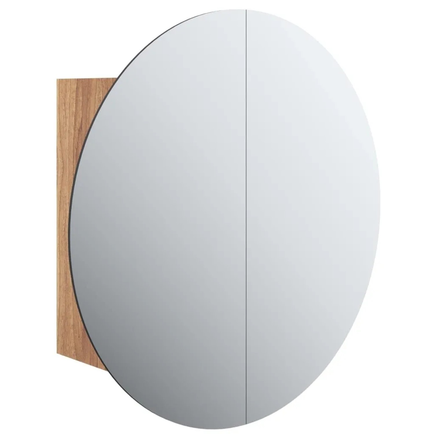 vidaXL Badezimmerschrank mit Rundem Spiegel & LED Eichen-Optik 345582