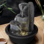 Globo Brunnen Fontana, 19 cm, schwarz matt. Dekorativer Zimmerbrunnen mit LED-Beleuchtung.